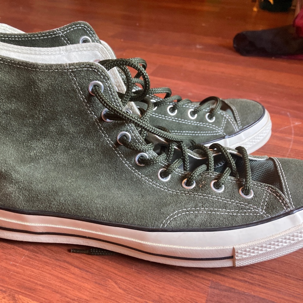 Green converse high tops mens’s 12